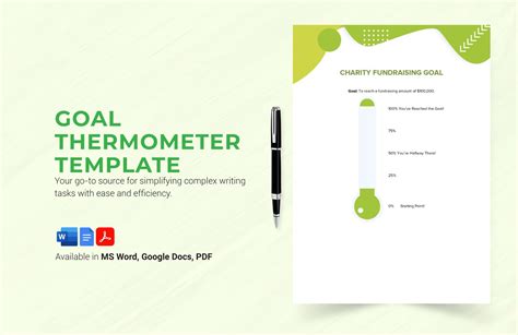 goal thermometer template  word  google docs