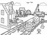 Lego Coloring City Construction Pages Train Site Station Gotham Police Kids Drawing Sheets Getcolorings Colouring Truck Printable Color Print Awesome sketch template