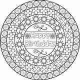 Birthday Coloring Pages Happy Mandala Adults Freecoloring Toddlers Printable sketch template
