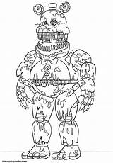 Freddy Coloring Pages Fnaf Kolorowanki Five Nights Printable Print Golden Nightmare Fredbear Colouring Freddys Kids Animal Sheets Scary Color Shadow sketch template