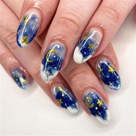 moon  star nail designs  pretty   inspired