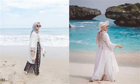 7 Inspirasi Outfit Hijab Ke Pantai Simpel Dan Modis Parboaboa