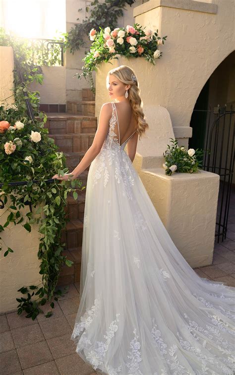 whimsical wedding dress with french lace stella york