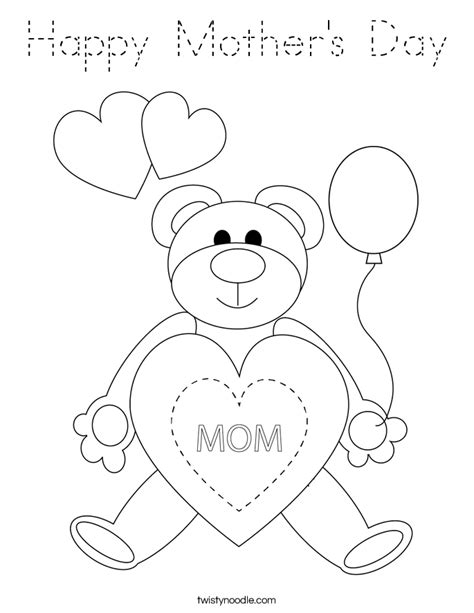 happy mothers day coloring page tracing twisty noodle
