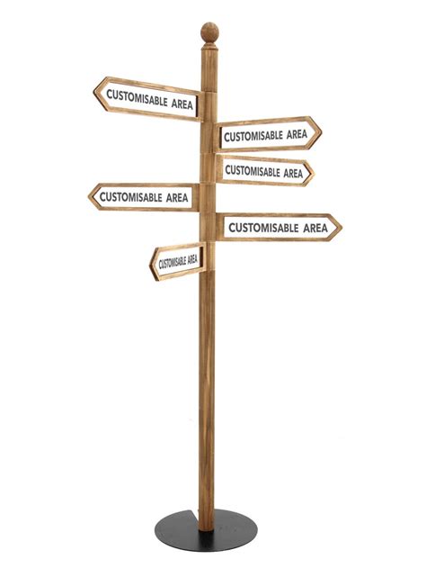 rustic multi directional sign post  rotating signs eph creative event prop hire