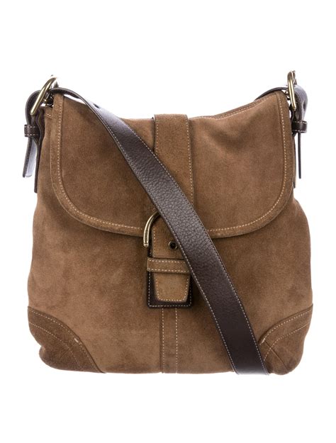 coach suede crossbody bag brown crossbody bags handbags cch  realreal