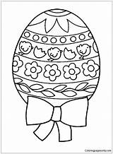 Egg Easter Ribbons Pages Coloring Color sketch template