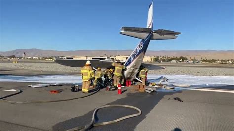 small plane crashes  palm springs airport nbc palm springs
