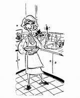 Coloring Pages Mother Mom Cooking Cook Great Mothers Moms Kids Kitchen Activity Sheets Popular Go Print Honkingdonkey sketch template