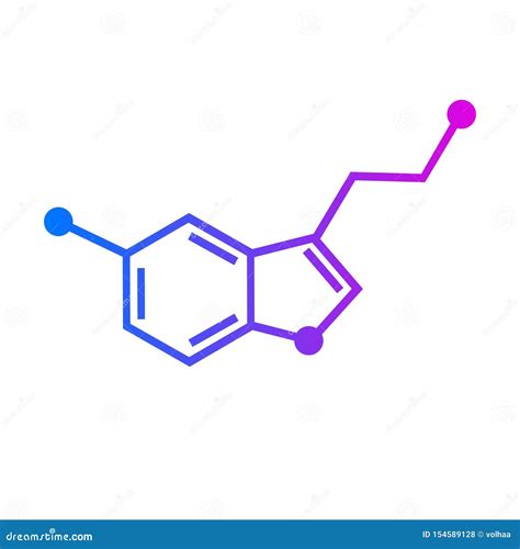 frmula qumica de la serotonina ilustracion del vector ilustracion de fondo icono