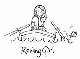 Rowing Girl Boat Founder sketch template