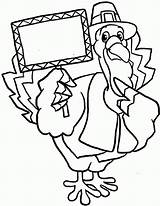 Turkey Thanksgiving Outline Coloring Funny Popular sketch template