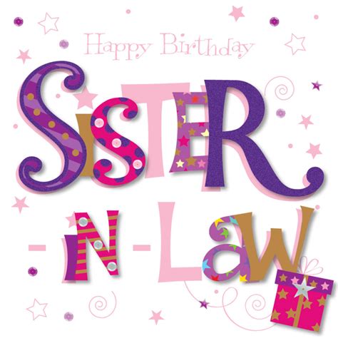 sister in law happy birthday greeting card cards
