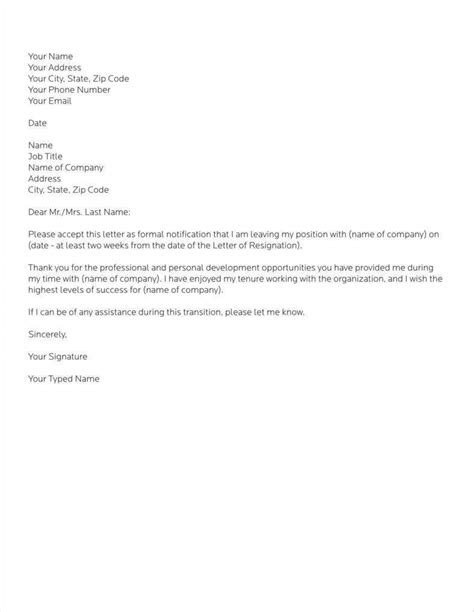 simple resign letter templates  word  excel format