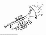 Trumpet Coloring Drawing Pages Instruments Musical Instrument Cartoon Trompete Desenhos Kids Colouring Cornet Drawings Trumpets Printable Color Piano Musica Playing sketch template