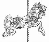 Coloring Horse Carousel Pages Animals Jumping Adults Horses Flying Printable Color Drawing Show Adult Getdrawings Colouring Advanced Carosel Animal Sketchite sketch template