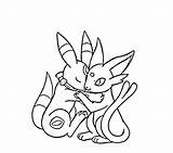 Espeon Umbreon Snuggling Getcolorings sketch template