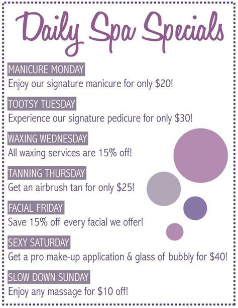pin  mijna  curious beauty   spa specials salon promotions