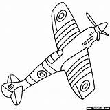 Spitfire Coloring Pages Airplane Drawing Airplanes Online Kids Template Supermarine Ww2 Thecolor Plane Colouring Wwii Color Military Aircraft Wyne Fighter sketch template