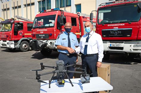 fire service    drones donated   hellenic petroleum group   video
