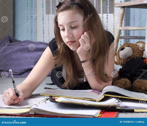 girl  homework royalty  stock image image