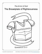 Breastplate Righteousness Lesson Sundayschoolzone sketch template