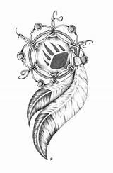 Coloring Pages Dream Catcher Dreamcatchers Tattoo Animal Catchers Bear sketch template