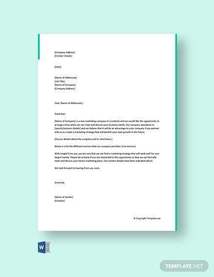 sample marketing letter templates google docs ms word pages