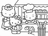 Coloring Kitty Hello Pages Baby Popular sketch template