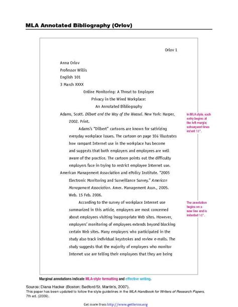 sample annotated bibliography  mla style  thesis writing
