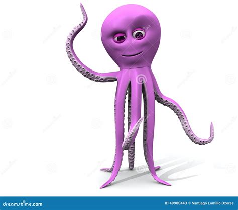 character octopus waving stock illustration image