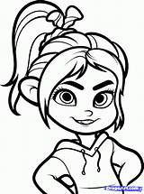 Vanellope Ralph Wreck Draw Disney Coloring Princess Pages Step Drawings Drawing Choose Board Cartoon sketch template