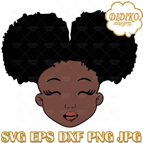 Little Boss Svg Cute Afro Girl With Glasses Silhouette Svg Afro Puff