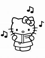 Coloring Hello Kitty Singing Pages Printable Print Popular Coloringhome sketch template