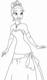 Tiana Coloring Princess Disney Pages Girls Princesses sketch template