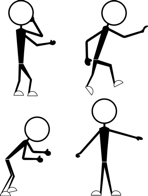 funny cartoon stick figures characters poses royalty  stock image storyblocks images