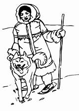 Inuit Eskimo Coloring Pages Printable sketch template