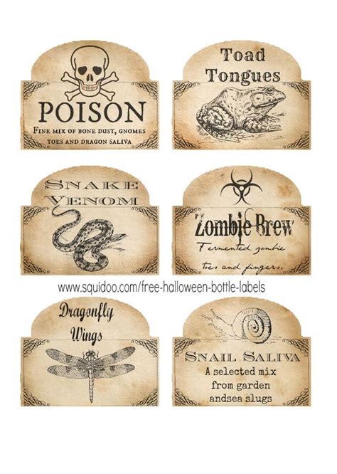 printable halloween bottle labels potion labels halloween