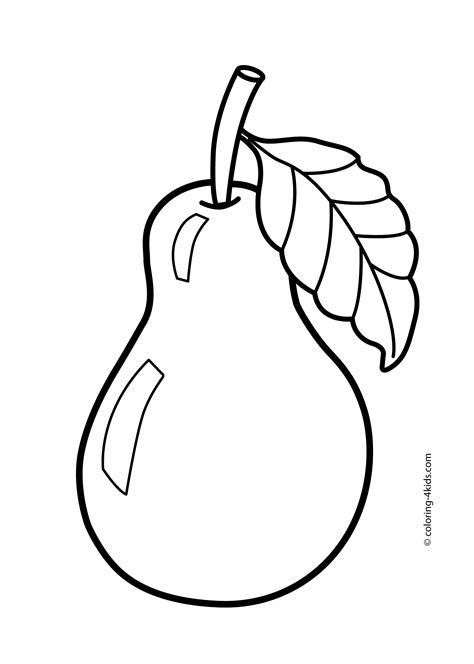 pear fruits coloring pages  kids printable  coloring pages
