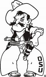 Pistol Oklahoma Osu University Cowboys Cowboy Sooners Starklx Clipground sketch template