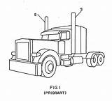 Semi Truck Drawing Drawings Trucks Peterbilt Coloring Pages Clipart Patents Sketch Exhaust Template Stack Paintingvalley sketch template