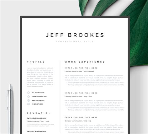 modern resume template cv template cover letter professional resume