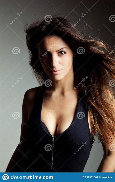 elegant woman with long hair stock image image of