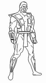 Mortal Kombat Scorpion Colouring Getdrawings Personagens sketch template