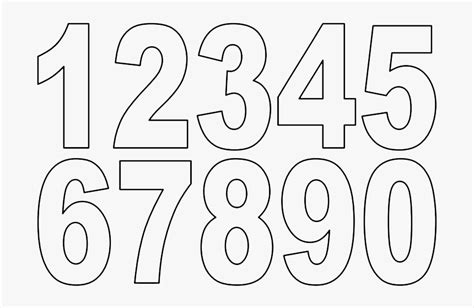 numbers outline printable