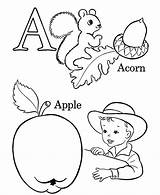 Coloring Pages Letter Letters Color Abc Sheets Acorn Apple Learning Printable Numbers Objects Kids Sheet Colouring Printables Alphabet Years Start sketch template