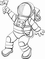 Spaceman Astronaut sketch template
