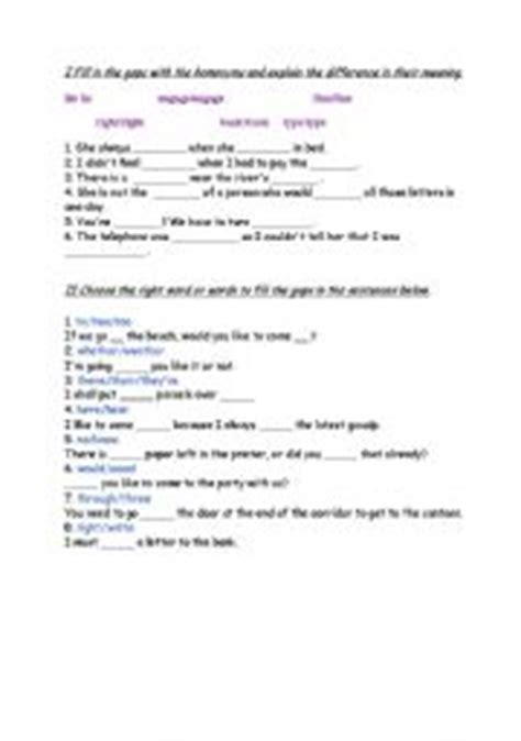 english teaching worksheets homonyms