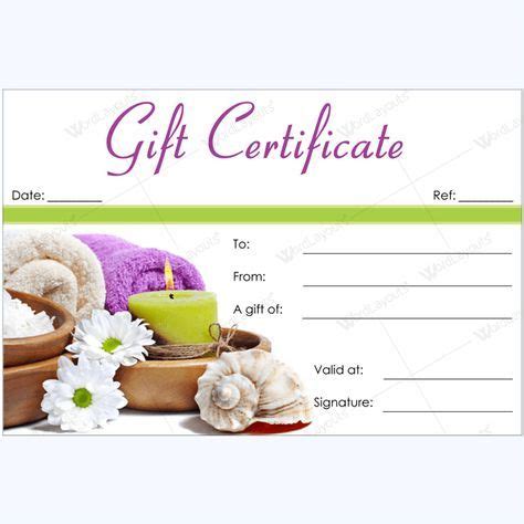 massage gift certificate template  printable  templates