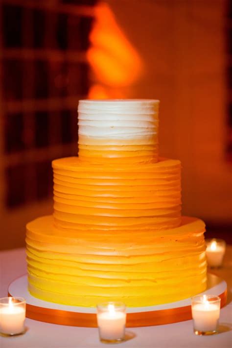 this naked orange ombré cake that looks like candy corn is fun but